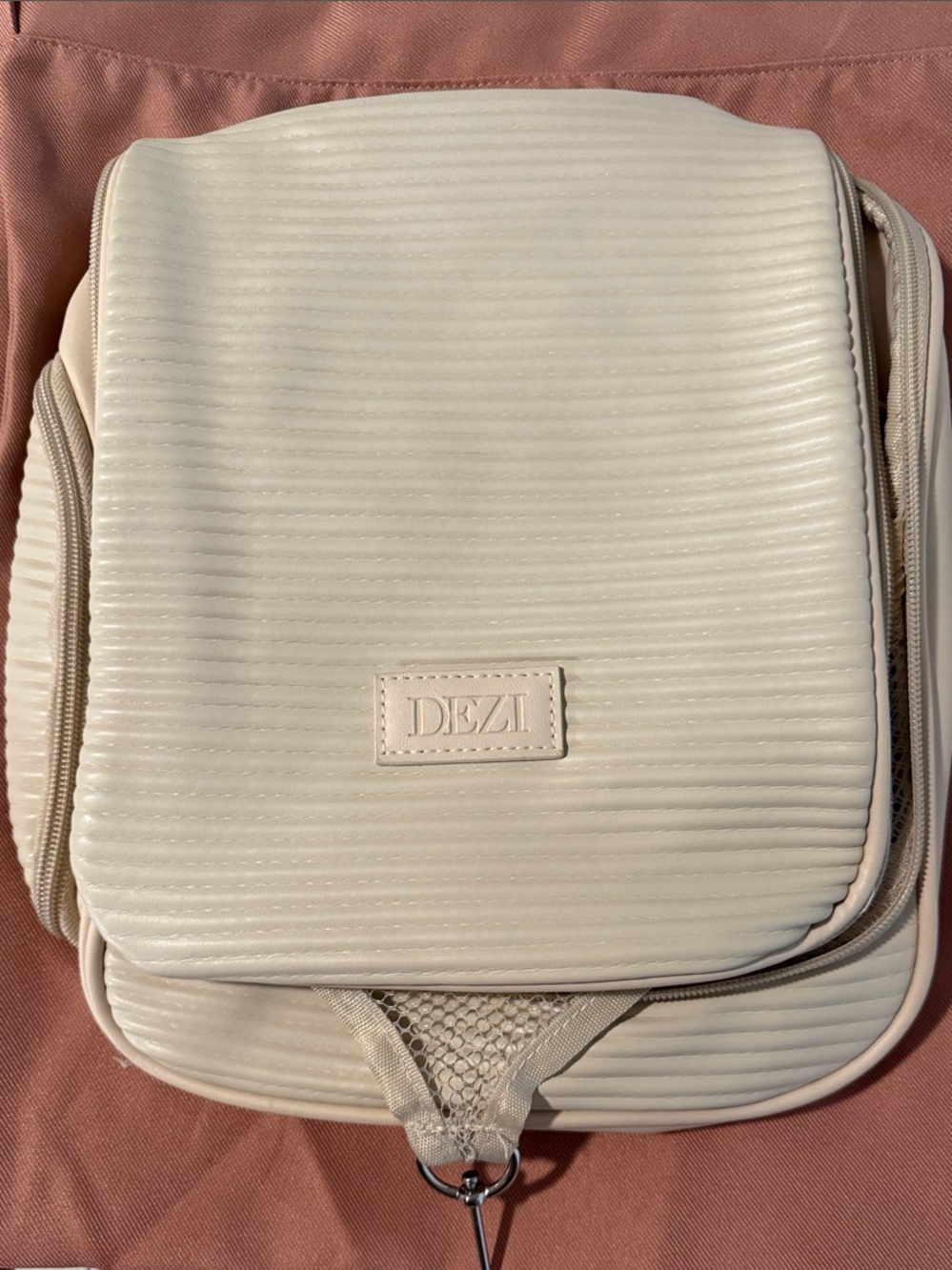 DEZI Cream Travel Hanging Toiletry Bag